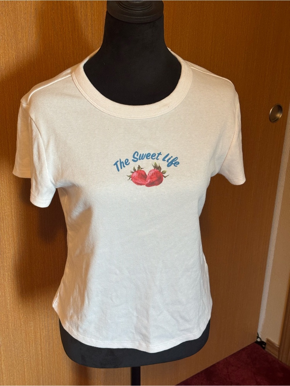 Old Navy White Short-Sleeve Tee with Strawberry Graphic